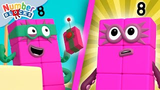 Superhero Maths Moments Save the Day  Octoblock Number Fun  Numberblocks [upl. by Dranoc610]