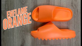 UNBOXING EP29 YEEZY SLIDE ENFLAME ORANGE ReviewOn Feet [upl. by Nhor]