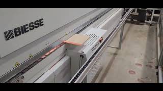 BIESSE AKRON 1440 SINGLE SIDE EDGEBANDER WPREMILL amp CORNER ROUNDING [upl. by Adnocahs]