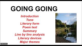 Going Going by Philip LarkinSummary and analysis and themes [upl. by Gamal]