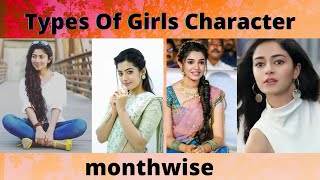 Types Of Girls Character MonthwiseMonth WiseMonth Wise GirlsTypes Of Girls Monthwise [upl. by Alli823]