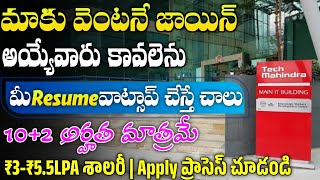 Tech Mahindra Recruitment 2024  Latest Jobs In Telugu  Work From Home Jobs 2024 Jobs In Hyderabad [upl. by Rania]