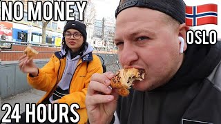 LIVING for FREE in Oslo Norway for 24 HOURS ft ClickForTaz [upl. by Eyks]