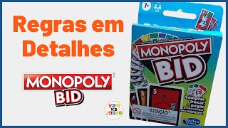 COMO JOGAR MONOPOLY BID  REGRAS COMPLETAS E DETALHADAS [upl. by Eivol]