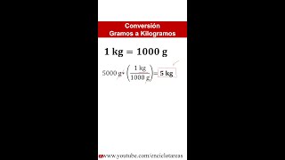 Convertir de gramos a kilogramos g a kg  parte 4 [upl. by Nosnevets]