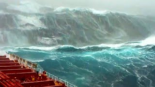 TOP 10 SHIPS in STORM Incredible Monster Waves A Video You Must See [upl. by Prunella]