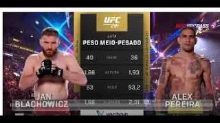 Jan Blachowicz x Alex Poatan Pereira LUTA COMPLETA UFC 295 [upl. by Felix440]