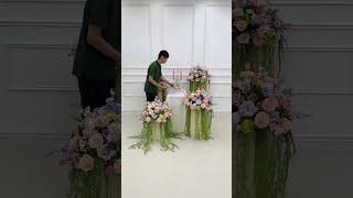 Pink Purple Green Pain Flower Ball Wedding Table Centerpieces flowers wedding diy [upl. by Iznyl]