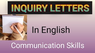 Inquiry letter formal letter communication skill in English [upl. by Matthias]