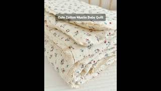 Cute Cotton Muslin Baby Quilt babybeddingbabyquilt babygift baby babyblanket [upl. by Calderon]