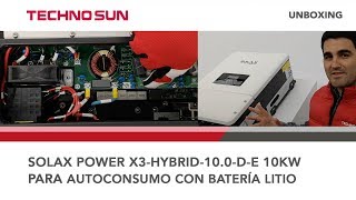 Inversor híbrido Solax Power X3Hybrid trifásico de 10kW para autoconsumo con baterías de litio [upl. by Wilona583]