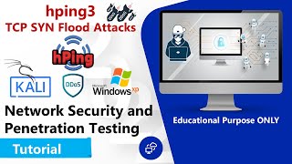 hping3 Tutorial  TCP SYN Flood Attacks  DoS and DDoS Attacks using Kali Linux 2022 and Windows XP [upl. by Forlini344]