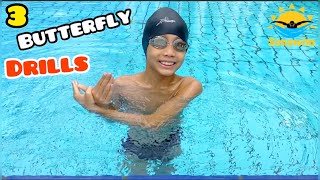 3 Butterfly Drills to Improve Your Stroke Biondi Drill 222 Drill Butterfly with Freestyle Kick [upl. by Otrebor]