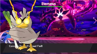 Pokemon Sword  Farfetchd OneShots Eternamax Eternatus [upl. by Yhtrod]