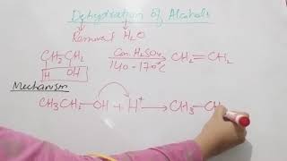 Dehydration of alcohol as preparatory method of alkenes [upl. by Mattheus415]