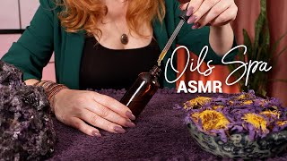 ASMR Blue Lotus Spa 💙 Facial Oils Appointment 💙 Dropper Bottles Crystals Sleepy Speaking [upl. by Nesline902]