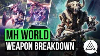 Monster Hunter World  New Weapon Gameplay Breakdown  All 14 Weapons [upl. by Renato]