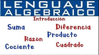 Lenguaje algebraico  Introducción [upl. by Medwin]