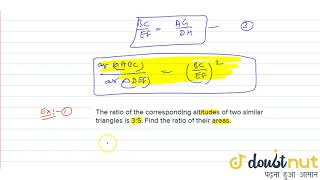 The ratio of the the areas of two similar triangles is equal to the ratio of the squares of thei [upl. by Mcquoid]