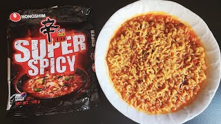 Nongshim Shin Red Super Spicy Ramen Review 🌶️🌶️ [upl. by Leon]