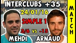 Mehdi Bdiri 36 vs Arnaud Clement 15  CdF Interclubs 35  Full Match  24012016 [upl. by Oiredised]