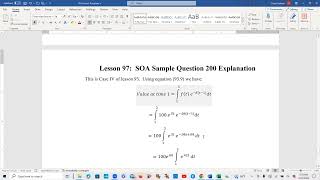 Actuarial SOA Exam FM Prep Lesson 97 SOA Sample Question 200 Solution Continuous Annuity [upl. by Oderfliw]