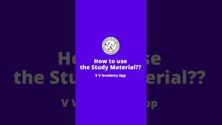 how to use the study material vv academy app [upl. by Maurilla]