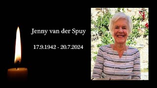 Memorial service for Jenny van der Spuy [upl. by Clorinda]