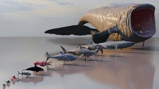 Unleashing Bloop 3D Size Comparison of Sea Monsters 🌊🐉 [upl. by Yespmed]