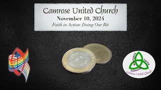 Camrose United Church Worship for November 10 2024 [upl. by Imoian]