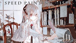 イラストメイキング  No1554  210倍速 字幕解説＆レイヤー☽ speed painting [upl. by Aurilia]