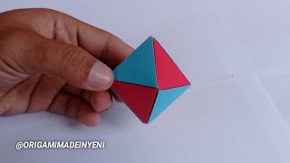 How to make a paper OCTAHEDRON  ORIGAMI Deltahedron [upl. by Akirat]