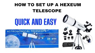 How to set up a Hexeum Telescope 80mm Aperture 600mm [upl. by Ecnaiva]