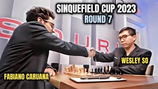 Wesley So resigned after 25 MOVES against Fabiano Caruana 😱  SINQUEFIELD CUP 2023  R7 [upl. by Meldoh]