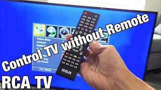 RCA TV How to Control without Remote Turn TV ONOFF Change ChannelVolume SourceInput Menu [upl. by Alcinia]