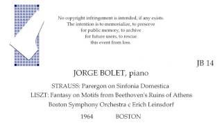 JORGE BOLET STRAUSS Parergon LISZT Fantasy Boston Symphony c Leinsdorf 1964 [upl. by Thapa623]