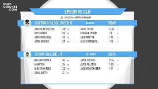 Epsom College U17 v Clifton College Under 17 [upl. by Eninahs]