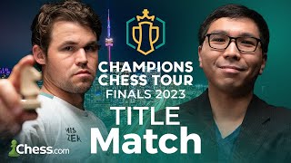 TITLE MATCH Watch Magnus v Wesley In 200000 Match Of The Year Champions Chess Tour Finals 2023 [upl. by Atinnek872]