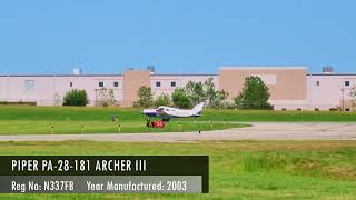 2003 Piper PA28181 Archer III Takes Off From New Century AirCenter JCIKIXD  N337FB [upl. by Filide]