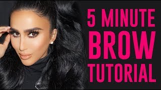 5 Minute Brow Tutorial for Beginners using only Pencil  Lilly Ghalichi [upl. by Teria]