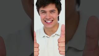 Happy Man Giving Thumbs Up Against Plain Background Video  WaveBreak Media shorts [upl. by Alyehs]