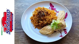 Mi Sedaap Korean Spicy Chicken Mi Goreng  Indonesia  Instant Noodle Recipe Time  EP 1233 [upl. by Falcone475]