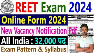 REET New Vacancy 2024  Rajasthan REET Exam 2024 Notification Syllabus Apply Online Application Form [upl. by Vershen571]