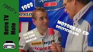 Motorrad GrandPrix von Deutschland 1988  ARD Sportschau  125ccm  250ccm  Sidecar  Nürburgring [upl. by Jeane378]