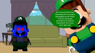 Dark Lego Luigi Says quotYes Coconut Freds Fruit Salad Islandquot  Grounded [upl. by Nanreit]