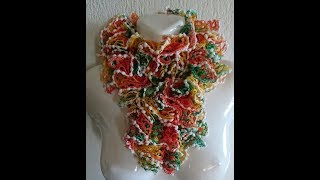 TUTO écharpe froufrou au tricot handmade diy вязание knitting tricot tutorial [upl. by Violetta]