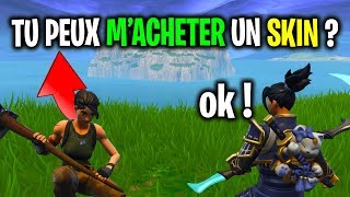 Jai demandé à des quotINCONNUSquot de MACHETER mon PREMIER Skin sur Fortnite [upl. by Gone]