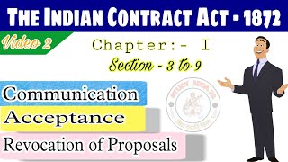 Section 3 to 9 The Indian Contract Act  1872  भारतीय संविदा अधिनियम  Chapter  I [upl. by Leirud]