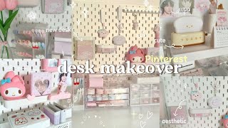 desk makeover 🍥 pinterest inspired decorating my desk [upl. by Fennell]