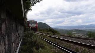 Rare OSE Adtranz 220 014 hauling Siemens Desiro EMU 460 Trachina Pass  05062016 [upl. by Beckie]